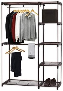 simple houseware freestanding clothes garment organizer closet, bronze