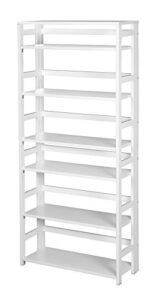 regency flip flop folding bookcase, 67" x 30", white