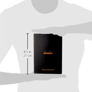 Rhodia Slim Staplebound Notebooks - Dots 48 sheets - 6 x 8 1/4 in. - Black cover