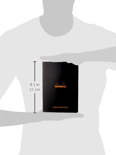 Rhodia Slim Staplebound Notebooks - Dots 48 sheets - 6 x 8 1/4 in. - Black cover