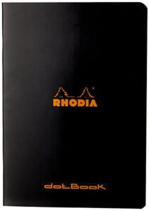 rhodia slim staplebound notebooks - dots 48 sheets - 6 x 8 1/4 in. - black cover