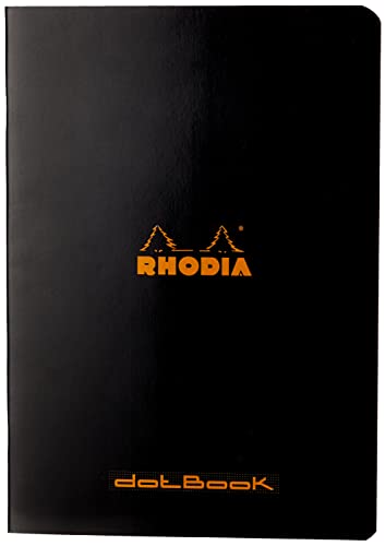 Rhodia Slim Staplebound Notebooks - Dots 48 sheets - 6 x 8 1/4 in. - Black cover