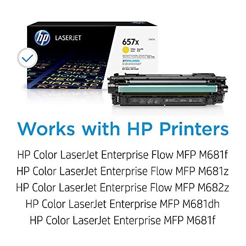 HP 657X Yellow High-yield Toner Cartridge | Works with HP Color LaserJet Enterprise MFP M681, M682 Series | CF472X