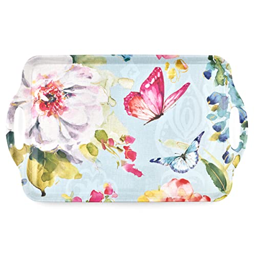 Pimpernel Colorful Breeze Collection Large Handled Tray | Serving Tray for Lunch, Coffee, or Breakfast | Made of Melamine | Measures 19.25" x 11.5" | Dishwasher Safe