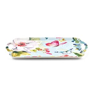 Pimpernel Colorful Breeze Collection Large Handled Tray | Serving Tray for Lunch, Coffee, or Breakfast | Made of Melamine | Measures 19.25" x 11.5" | Dishwasher Safe