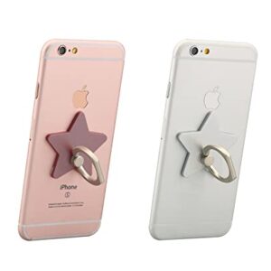 lenoup z179 (4 pcs) Cell Phone Holder,Star Phone Ring Kickstand,Universal 360 Rotation Cell Phone Finger Ring Grip for Almost All Phones/Pad(4 Color Star)