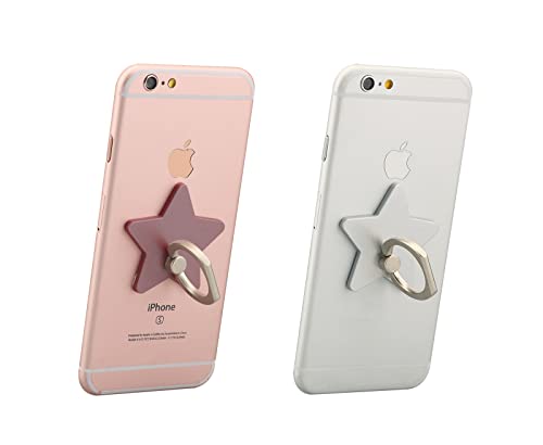 lenoup z179 (4 pcs) Cell Phone Holder,Star Phone Ring Kickstand,Universal 360 Rotation Cell Phone Finger Ring Grip for Almost All Phones/Pad(4 Color Star)