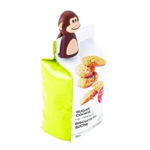 msc international 77729 joie monkey bag clips, set of 2, 2.75 1.75 x 1.5-inches, bsg, brown