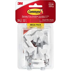 3m command 17067mpes general purpose hooks, small, 0.5lb cap, white, 28 hooks & 32 strips/pack