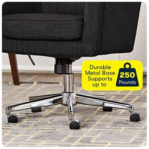 Serta Ashland Ergonomic Home Office Chair with Memory Foam Cushioning Chrome-Finished Stainless Steel Base, 360-Degree Mobility, Charcoal