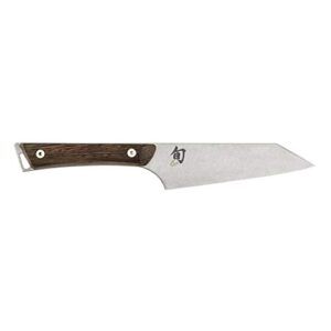 shun cutlery kanso asian multi-prep knife 5”, authentic, handcrafted japanese boning knife, trimming knife, and utility knife - easily maneuvers around bone and slices tough cartilage