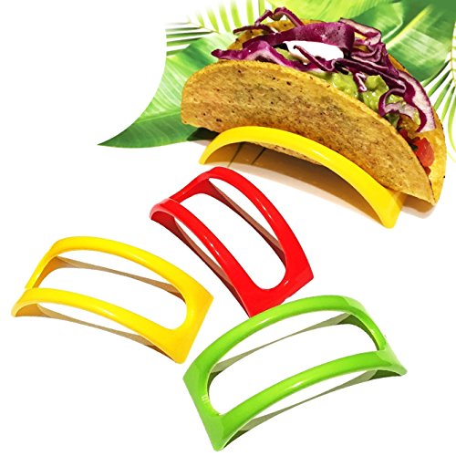 Homey Product Original Taco Holders - Non Toxic BPA Free Microwave Safe Stands for Soft and Hard Shells