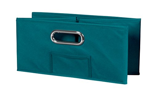 Niche Cubo Set of 4 Half-Size Foldable Fabric Storage Bins with Label Holder- Teal
