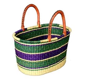 large ghana bolga basket | picnic- magazines| oval shopping bags (colors vary)