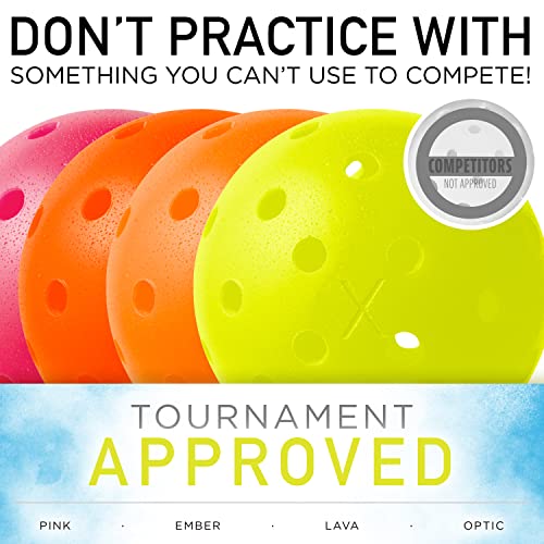 Franklin Sports Outdoor- X-40 Pickleball Balls - USA Pickleball (USAPA) Approved - 3 Pack Outside Pickleballs - Optic Yellow - US Open Ball