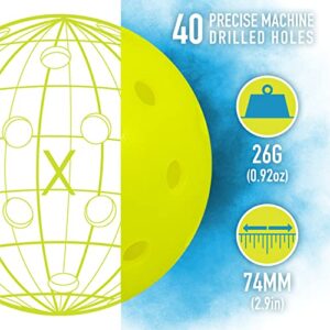 Franklin Sports Outdoor- X-40 Pickleball Balls - USA Pickleball (USAPA) Approved - 3 Pack Outside Pickleballs - Optic Yellow - US Open Ball