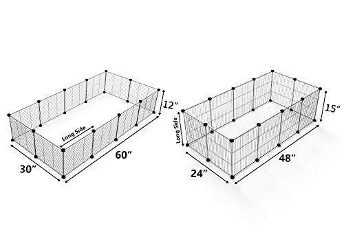 Tespo Pet Playpen, Small Animal Cage Indoor Portable Metal Wire yd Fence for Small Animals, Guinea Pigs, Rabbits Kennel Crate Fence Tent, Black, (12Panels)