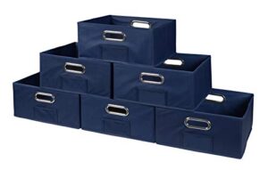 niche cubo set of 6 half-size foldable fabric storage bins- blue