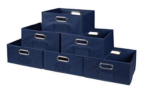 Niche Cubo Set of 6 Half-Size Foldable Fabric Storage Bins- Blue