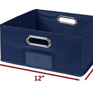 Niche Cubo Set of 6 Half-Size Foldable Fabric Storage Bins- Blue