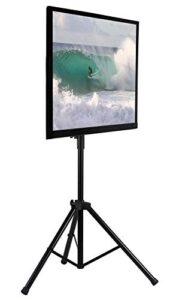 mount-it! tv tripod stand - portable tv stands for flat screens - indoor or outdoor tv pole stand - television tripod stand for 32-70 inches screen - single pole tv stand with 77lbs capacity