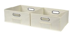 niche cubo set of 2 half-size foldable fabric storage bins- natural
