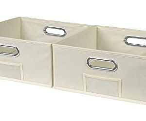 Niche Cubo Set of 2 Half-Size Foldable Fabric Storage Bins- Natural