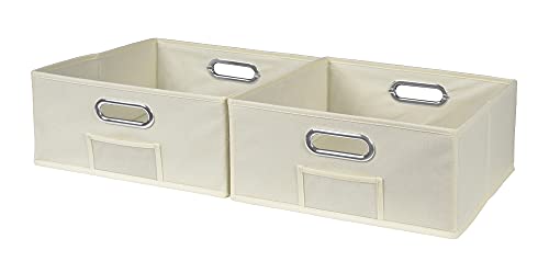 Niche Cubo Set of 2 Half-Size Foldable Fabric Storage Bins- Natural