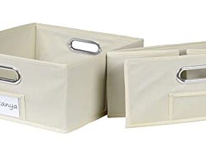 Niche Cubo Set of 2 Half-Size Foldable Fabric Storage Bins- Natural