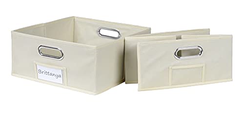 Niche Cubo Set of 2 Half-Size Foldable Fabric Storage Bins- Natural