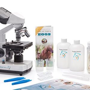 Professional Microscope Kit for Fecal Egg Count, by Eggzamin. Binocular Microscope and Accessories for Conducting Fecal Egg Count to Test Your Animals for parasites. Instructions