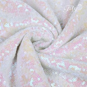 TRLYC 60 x 102-Inch Rectangular Sequin Tablecloth Iridescent for Wedding Party Christmas Day-Iridescent