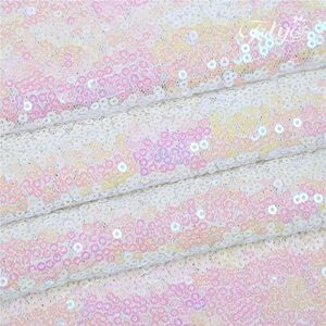 TRLYC 60 x 102-Inch Rectangular Sequin Tablecloth Iridescent for Wedding Party Christmas Day-Iridescent