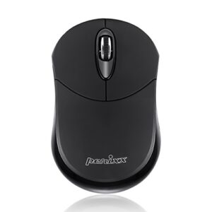 perixx perimice-802b wireless bluetooth mouse - portable design for windows, ios, and android tablet - black rubber black