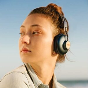 House of Marley Positive Vibration 2: Over-Ear Wired Headphones with Microphone, Plush Ear Cushions, and Sustainable Materials (Black)