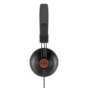 House of Marley Positive Vibration 2: Over-Ear Wired Headphones with Microphone, Plush Ear Cushions, and Sustainable Materials (Black)