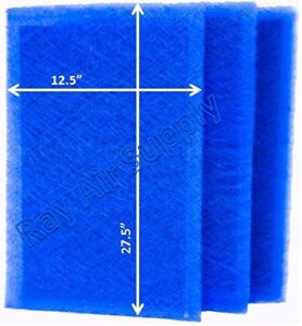 rayair supply 14x30 micropower guard air cleaner replacement filter pads (3 pack) blue