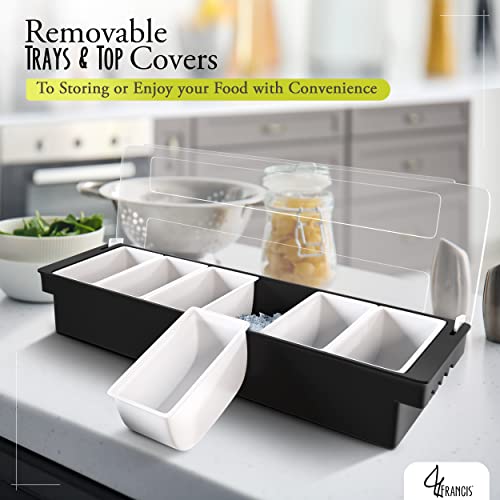 Ice Cooled Condiment Serving Container Chilled Garnish Tray Bar Caddy for Home Work or Restaurant