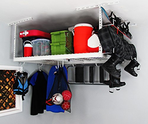 SafeRacks - 4x6 Overhead Garage Storage Rack Combo (24"-45") w/ 18 piece Accessory Kit