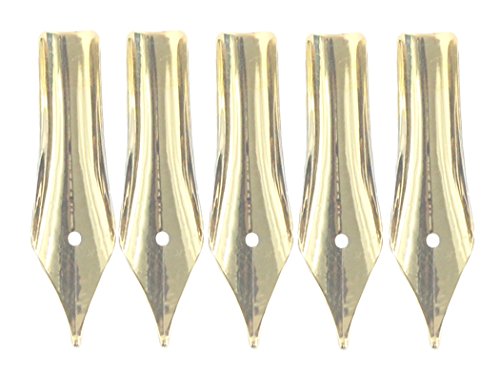 Gullor 5PCS Fountain Pen Nibs Fit Jinhao 250/301/500/5099/8802/9009/5000, Gold, Fine Nib
