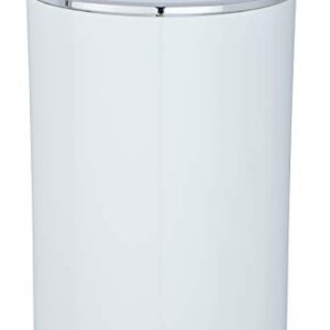 Wenko Inca Trash Can with Lid, Waste Bin with Swing Lid, Small Trash Can, Mini Trash Can, Small Garbage Can, Small Waste Basket, 1.3 Gal, Ø 7.28 x 10.04 in, White