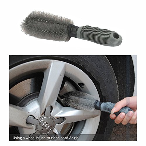 GARASANI Car Wheel Cleaner Brush, Motorcycle or Bicycle Tire Brush Washing Tool