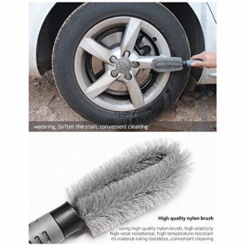 GARASANI Car Wheel Cleaner Brush, Motorcycle or Bicycle Tire Brush Washing Tool