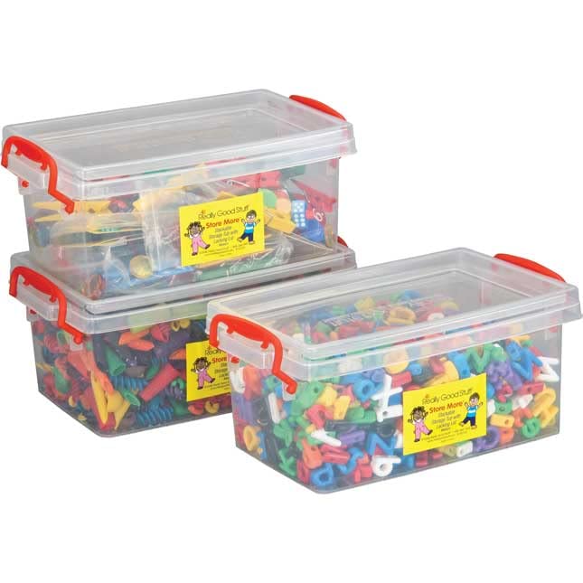 Really Good Stuff Stackable Storage Tubs With Locking Lids, Medium