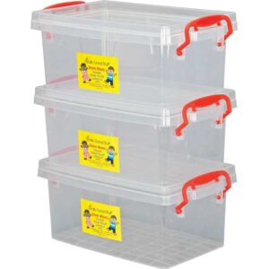 Really Good Stuff Stackable Storage Tubs With Locking Lids, Medium