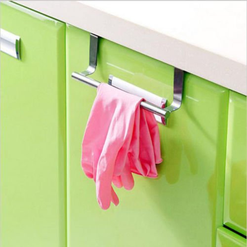 Fangfang Over-The-Cabinet Towel Bar,Brushed Stainless Steel Kitchen Cupboard Dish Towel Bar Holder