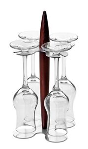 legnoart aluminium and thermo ashwood grappa glass holder with 4 licuor glasses