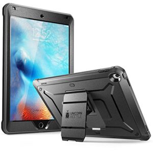 supcase unicorn beetle pro series case designed for ipad 9.7 2018/2017, with built-in screen protector & dual layer full body rugged protective case for ipad 9.7 5th / 6th generation(black)
