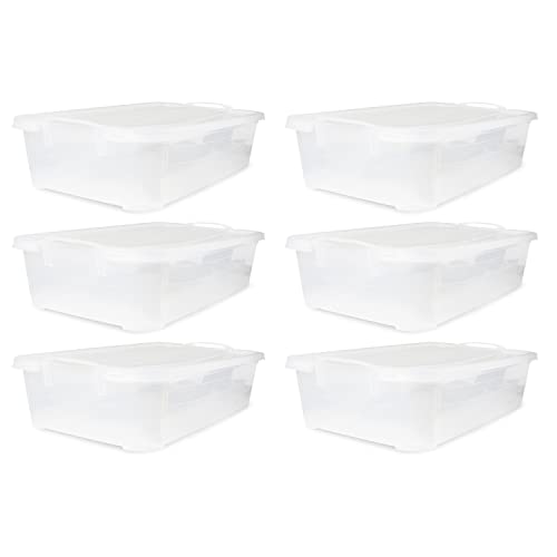 Life Story Clear Stackable Closet & Storage Box 34 Quart Containers, (6 Pack)