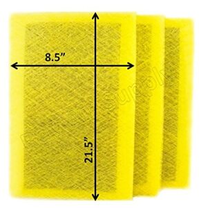 rayair supply 10x24 micropower guard air cleaner replacement filter pads (3 pack) yellow